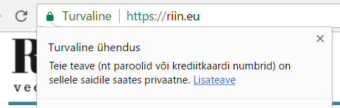 HTTPS support on the Riin.eu website