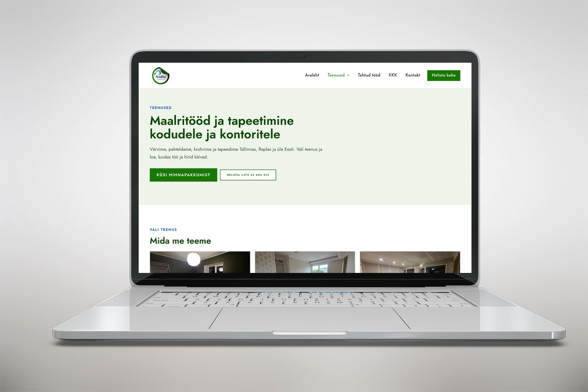 PintsliPai.ee Website – Referenzen von Riin.eu