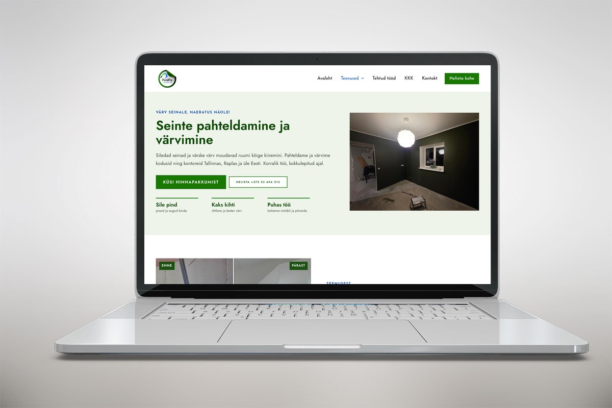 PintsliPai.ee Website – Referenzen von Riin.eu