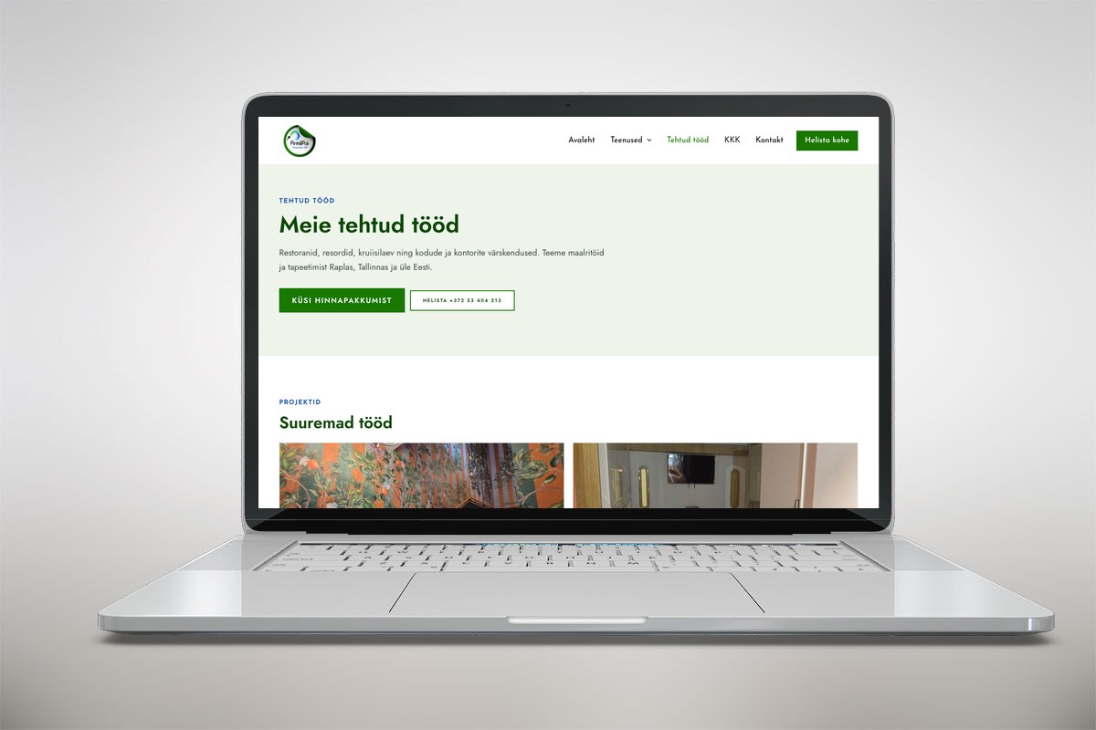 PintsliPai.ee Website – Referenzen von Riin.eu